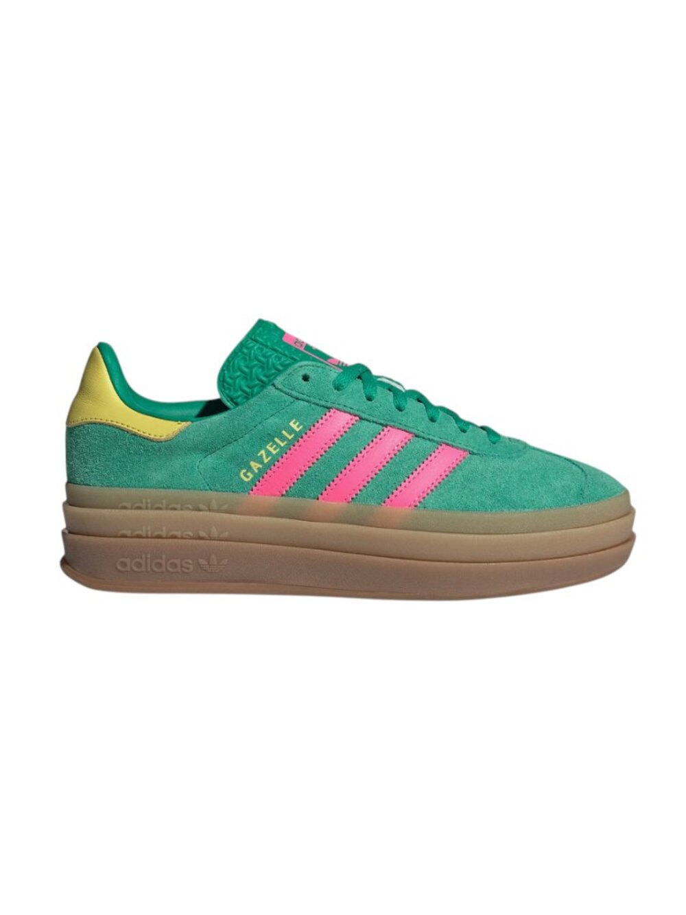adidas – Gazelle Bold Platform Sneakers (Green/Pink/Sulfur) / Women's 8